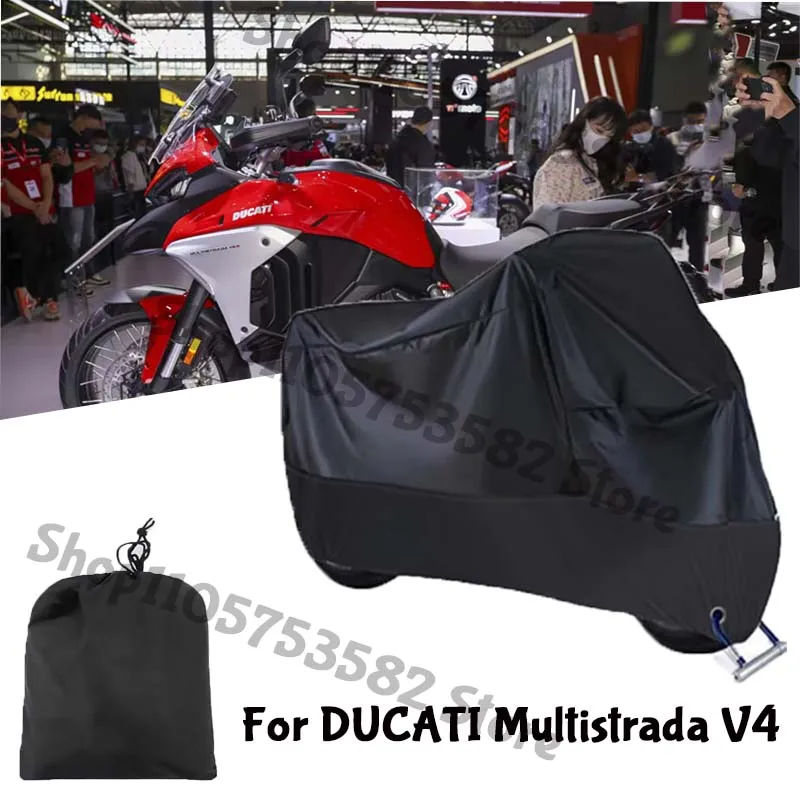 Motorcycle Full Covers For DUCATI Multistrada V4 Car Outdoors Sun Protection Dust No Ear Thickened Oxford Clothcover Accessories