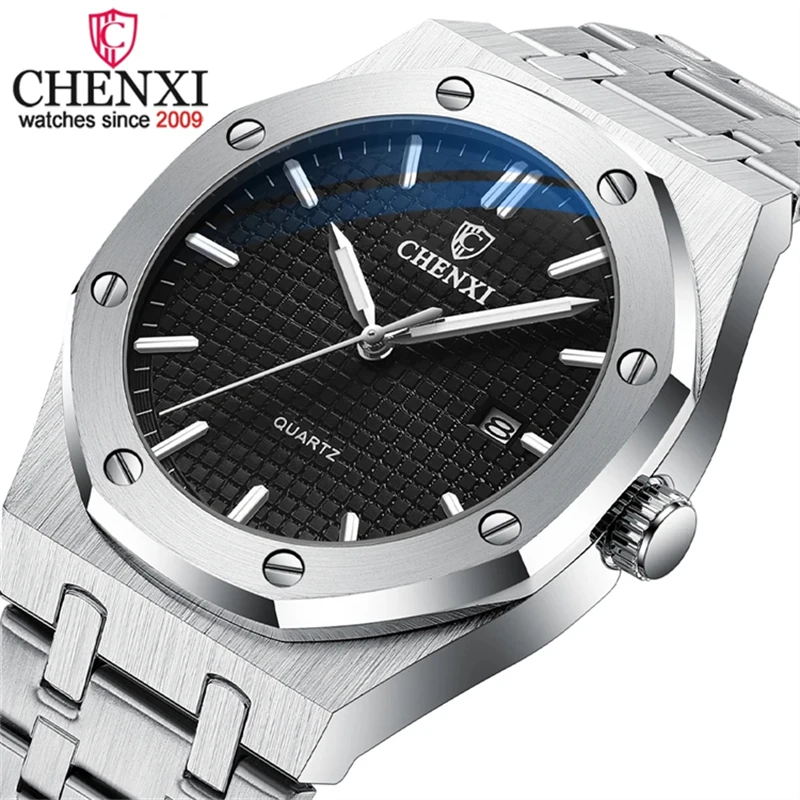 

CHENXI 8248 Men's Quartz Watch Waterproof Calendar Classic Stainless Steel Strap Luxury Business Wristwatch for Male