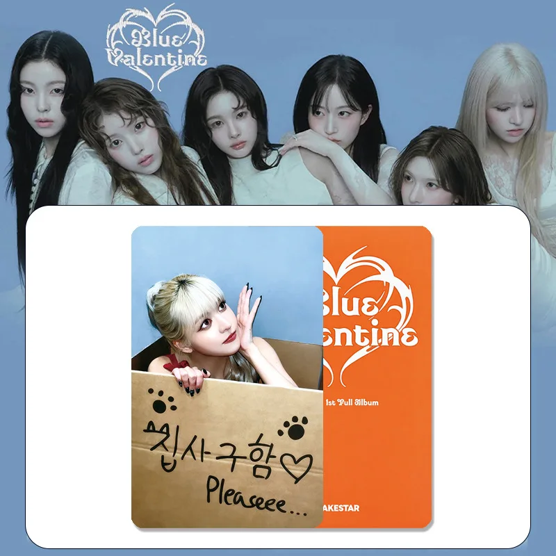 

6 шт./компл. фотокарта KPOP NMIXX, синий альбом Valentine, карты ЛОМО MAKESTAR Haewon Lily Bae Kyujin Sullyoon Jiwoo Fans Collection