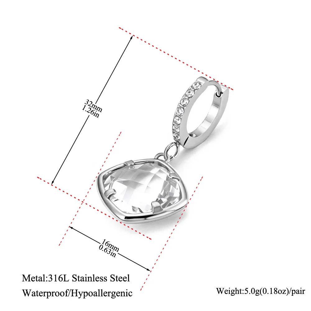 JeeMango Hochwertige runde Ohrringe aus tschechischem Glas aus Edelstahl für Damen, vergoldet, exquisiter Hochzeitsschmuck E26109 – Detail 11