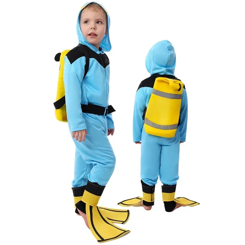 SN88 Scuba Diver Costume for Toddle Driver Halloween Costumes Baby Costume Fancy Dress Up DIY Scuba Diver Costume for Child