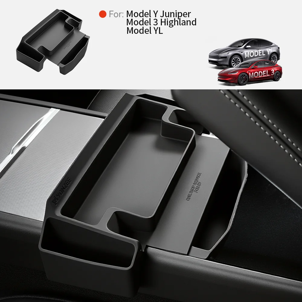 YZ Center Console Armrest Storage Box With Glasses Tray Organizer For Tesla Model 3 Highland Model Y YL Multifunc