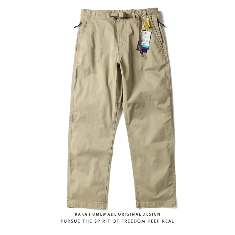 25SS Japanese Retro Purple Label City Boy Stretch 100% Cotton Loose Straight-Leg Casual Workwear Pants for Men Autumn