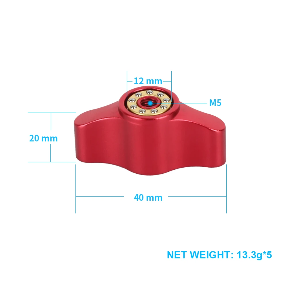 HDRIG 5Pcs Aluminum M5 Screw Mount Female Screw Adapter Hand Wrench Adjustable Clamp Locking Screw Adapter Camera Photography