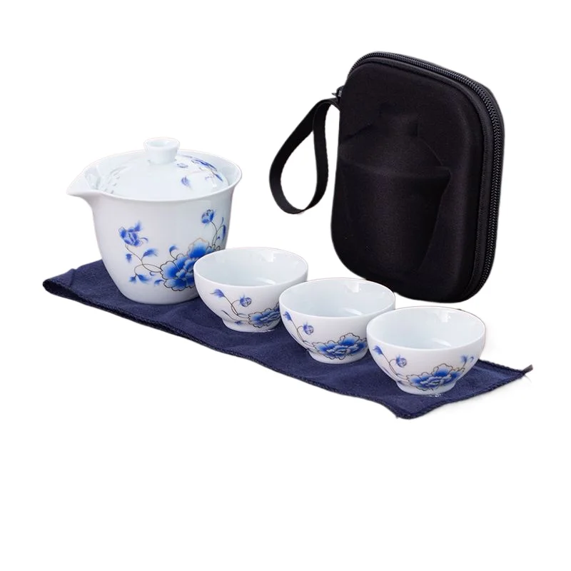 

Набор из 6 предметов, дорожный чайный сервиз, 1 чайник, 3 чашки, 1 чайник, стеклянный чайник, керамическая быстросъемная чашка, портативная сумка для хранения, чайный сервиз кунг-фу