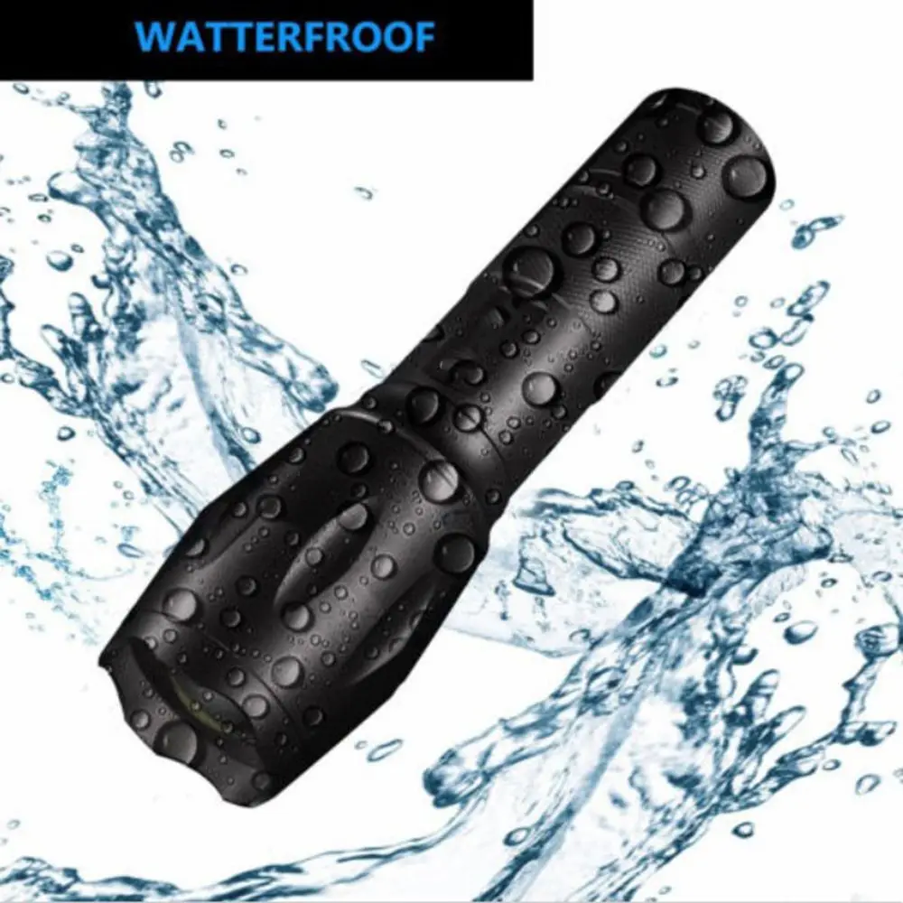 E17 LED Zoom Flashlight Waterproof Torch 3800Lm 5 Mode Bright 500 Lumen LED Practical