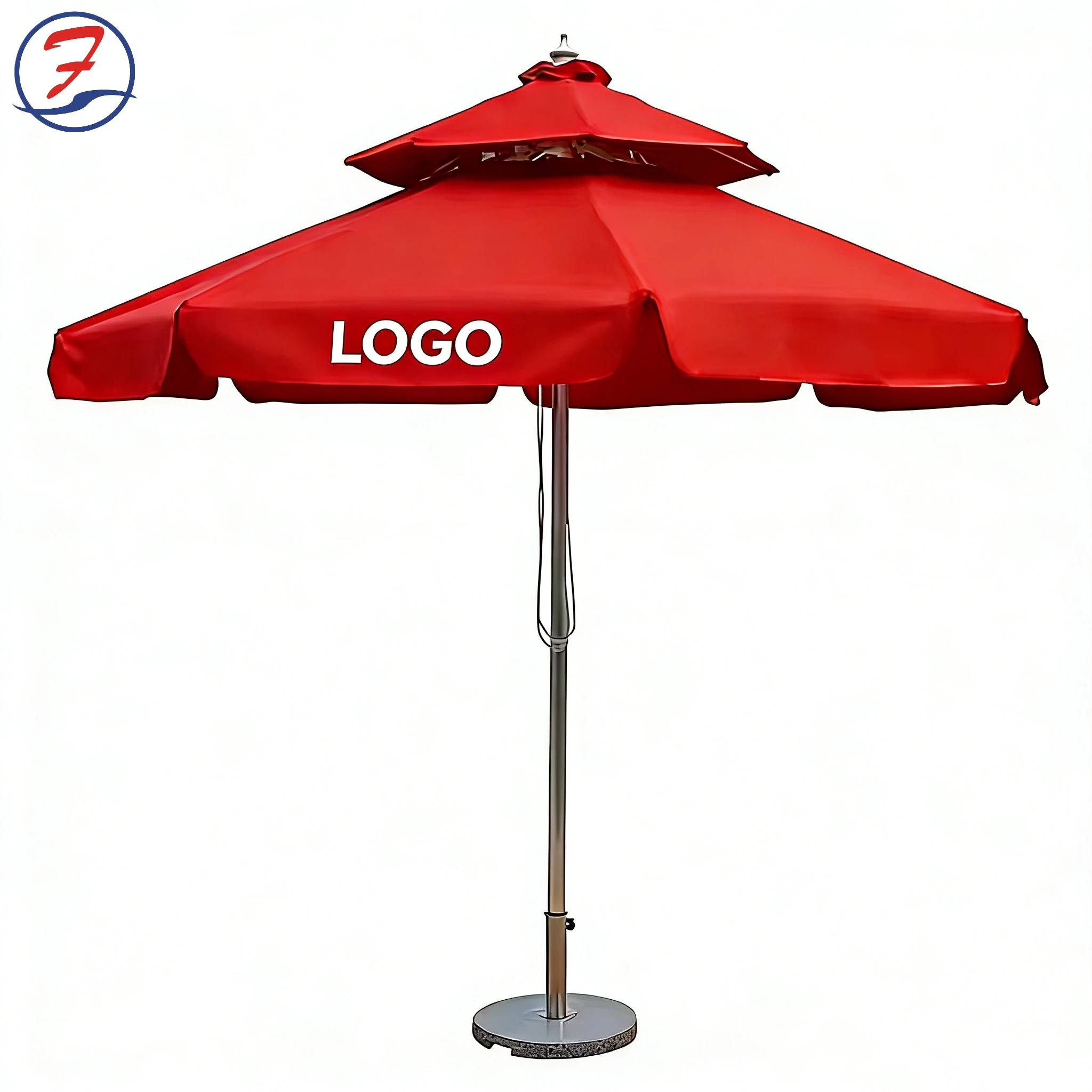 Gardening Tools Logo - 特注ロゴ入りパティオ傘、重厚ベース、UV＆雨よけ、業務用、レストラン、ビーチ、庭園向け、あらゆる色が利用可能