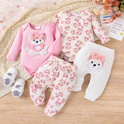 PatPat 2PCS Baby Girl Sweet Animal Pattern Top/ Pant Set