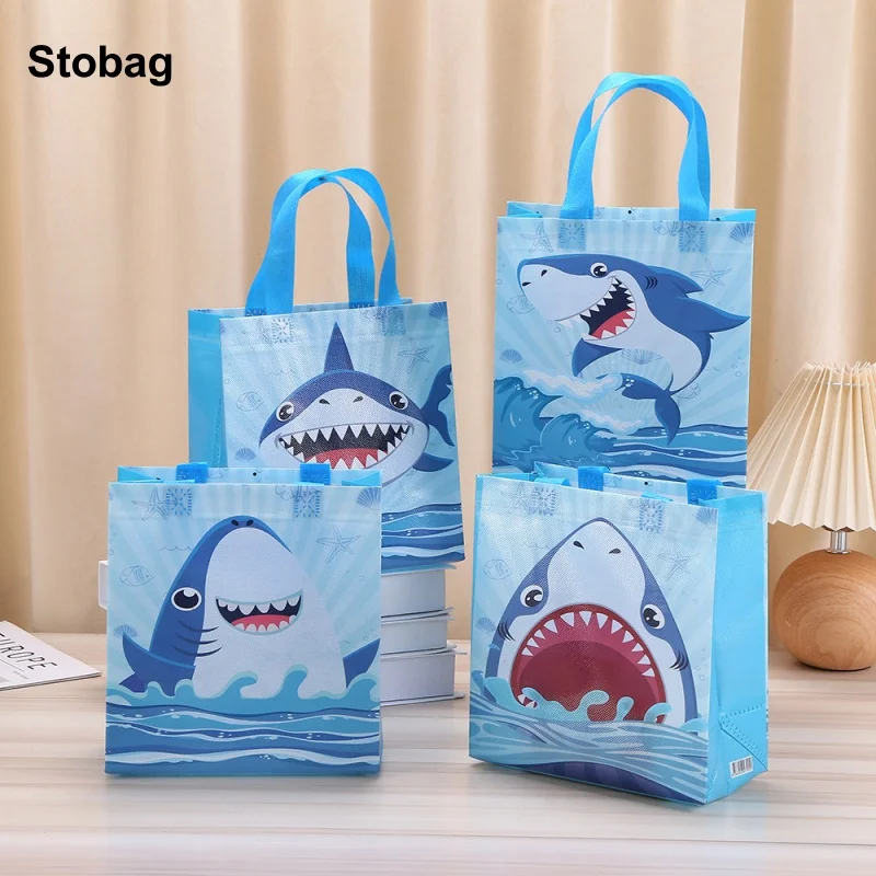 

StoBag 8/20pcs Cartoon Non-woven Gift Tote Bags Kids Children Fabric Package Waterproof Storage Reusable Pouch Birthday Party