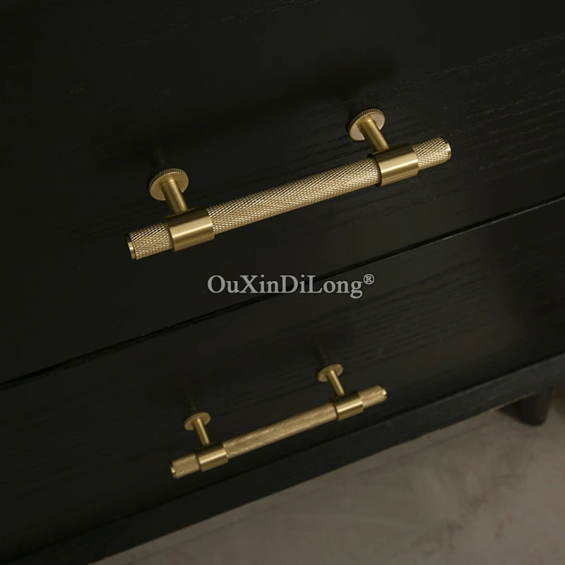 10PCS Solid Brass Knurled Furniture Pulls Handles Drawer Knobs Cupboard Wardrobe Kitchen Closet Dresser Cabinet Door Pulls Pens
