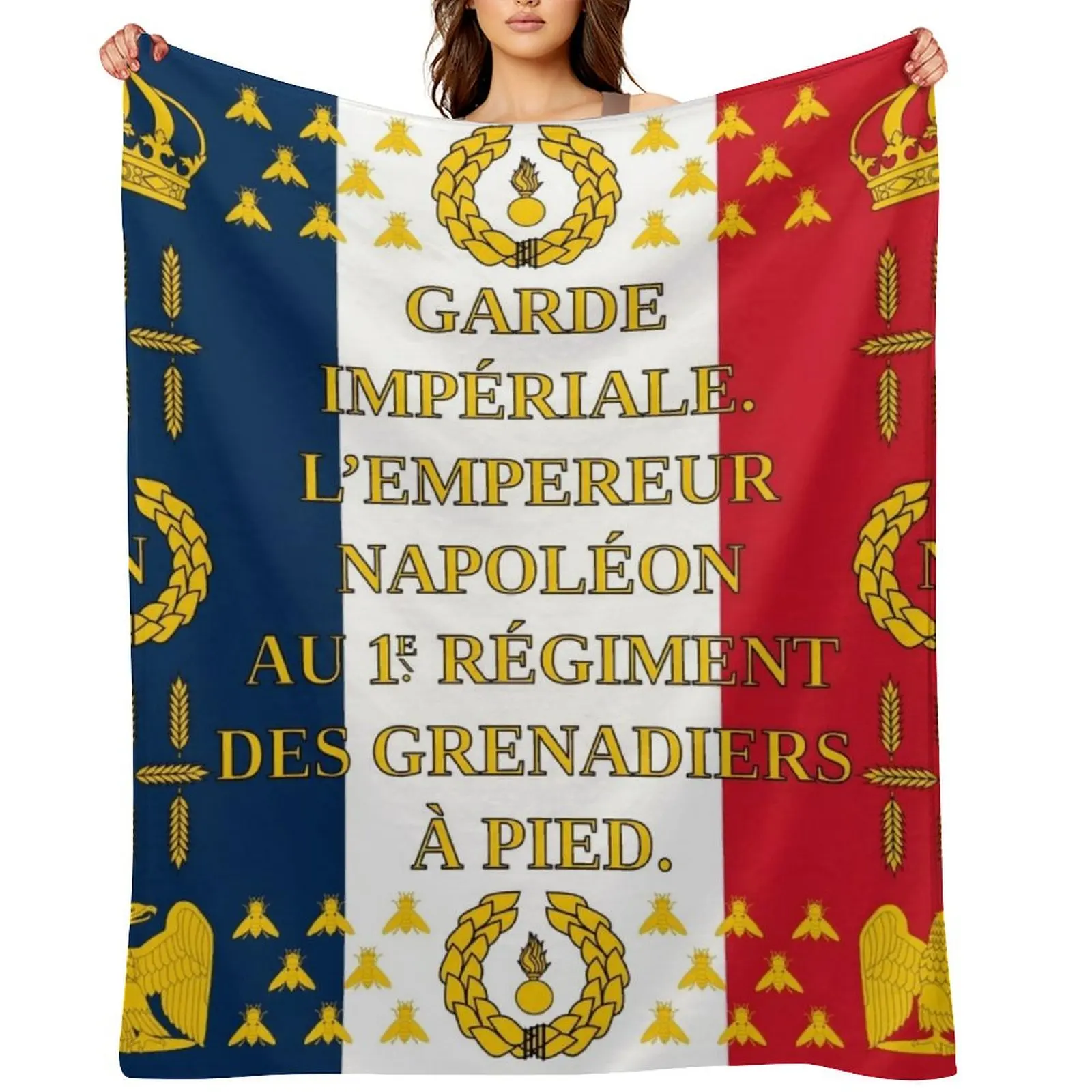 

Drapeau de la Garde Impériale - Napoleonic Flag of 1st Regiment Throw Blanket Camping Hair Luxury christmas decoration Blankets