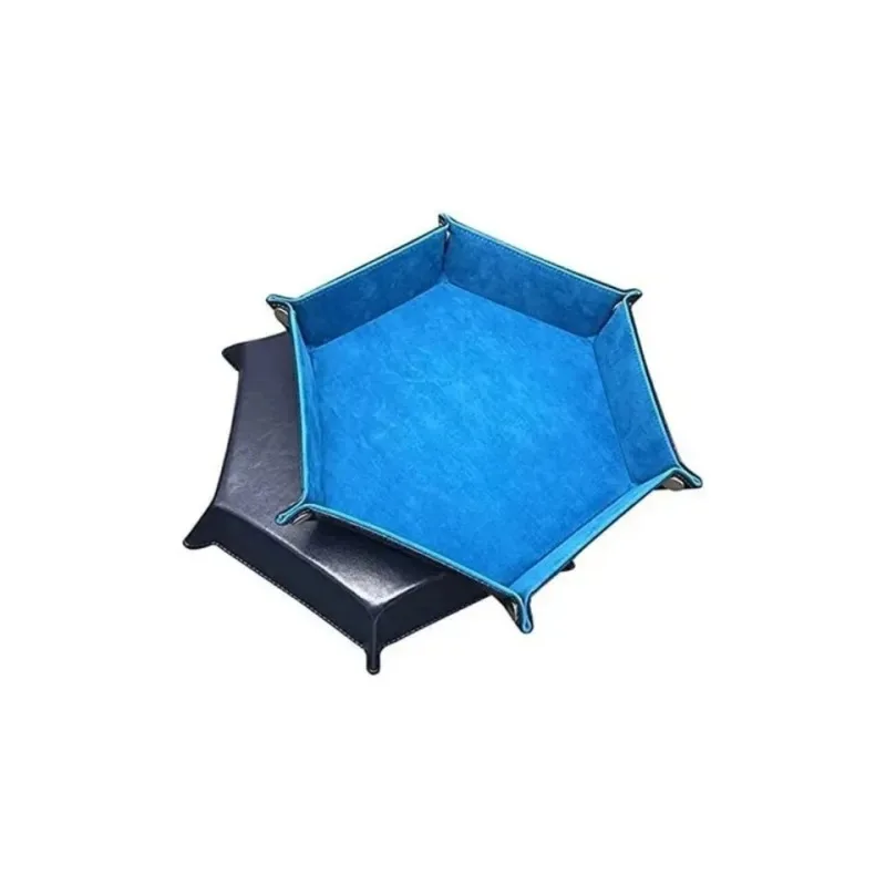 Vassoio per dadi esagonale da 1 pezzo e scatola di immagazzinaggio varie Accessori per vassoio per dadi da gioco da tavolo Torre per dadi in pelle