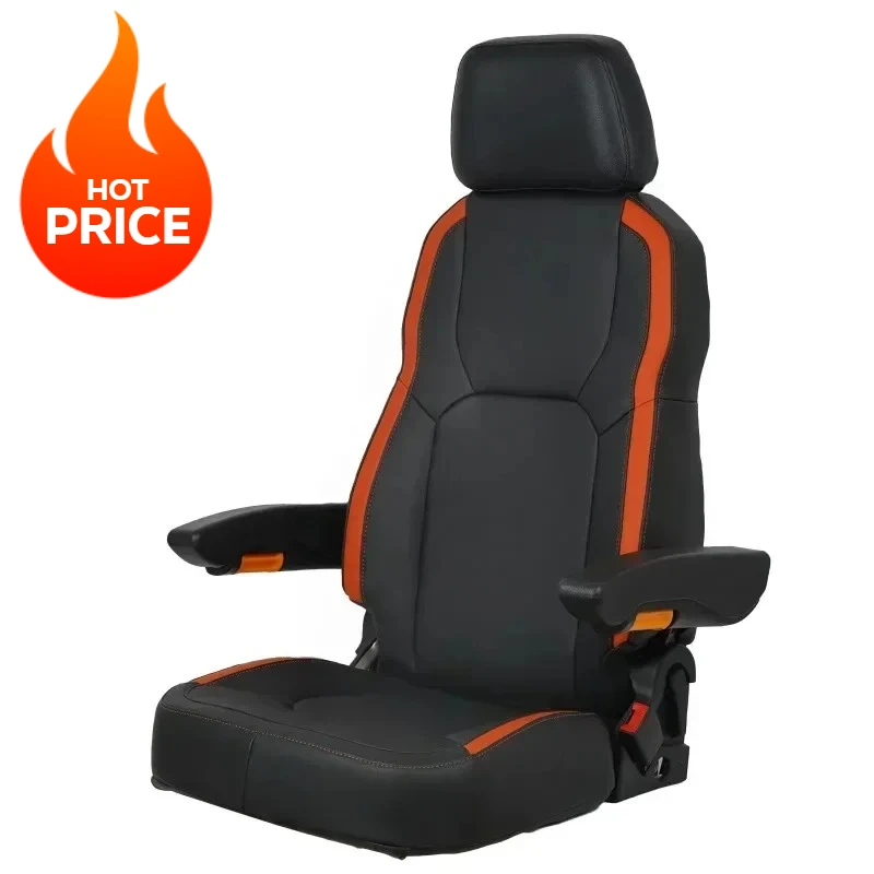 

Adjustable Backrest Marine Captain Chair PVC with Hand Rest Retractable Seat Belt Without Pedestal Base