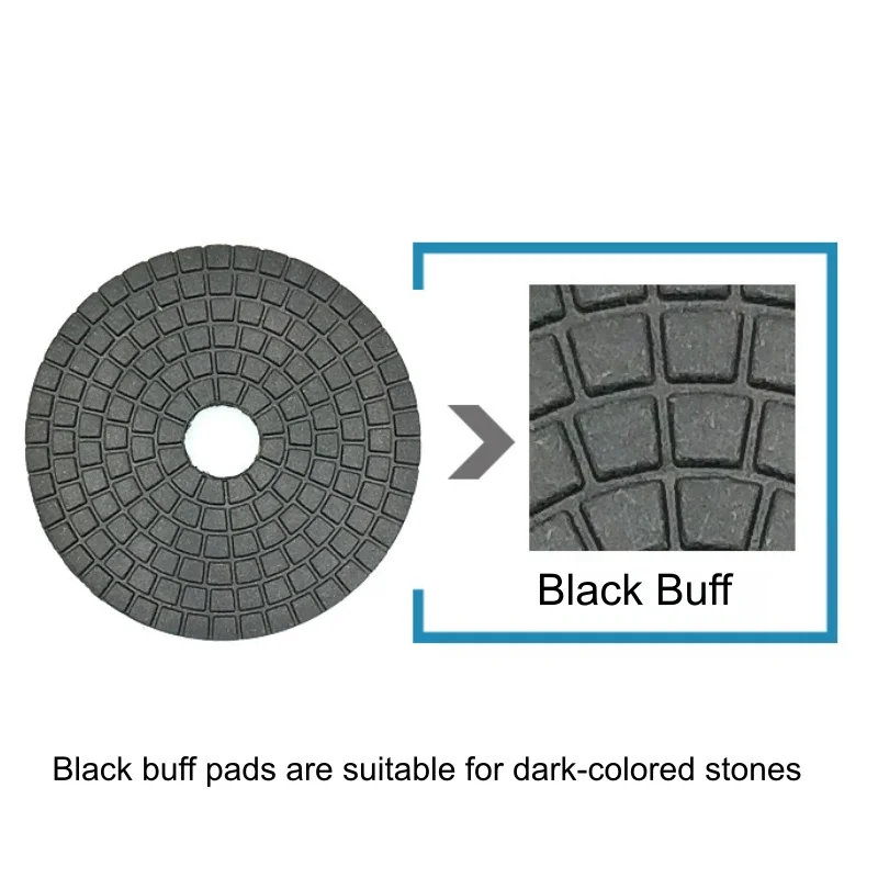 1 Stück 5 Zoll 125mm Weißes Polierpad, Schwarzes Polierpad, Endpolierpad für Granit, Stein, Beton, Marmor, Quarz – Detail 5