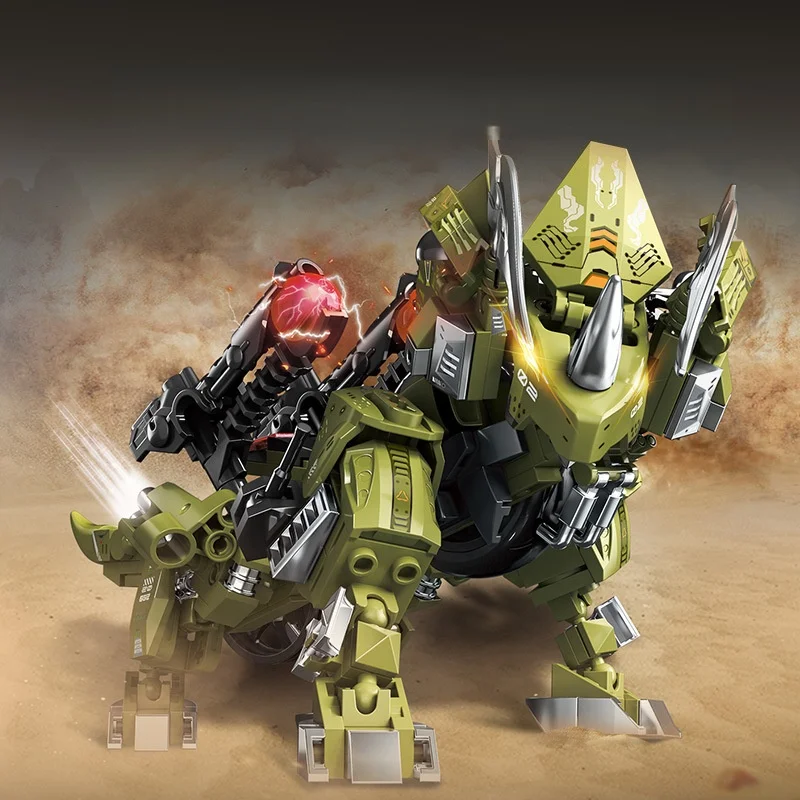 مكعبات بناء روبوت مدفع مغناطيسي كهربائي على شكل ديناصور متوافقة مع العلامات التجارية الكبرى للأولاد لعبة الطوب بعمر 8-12 سنة