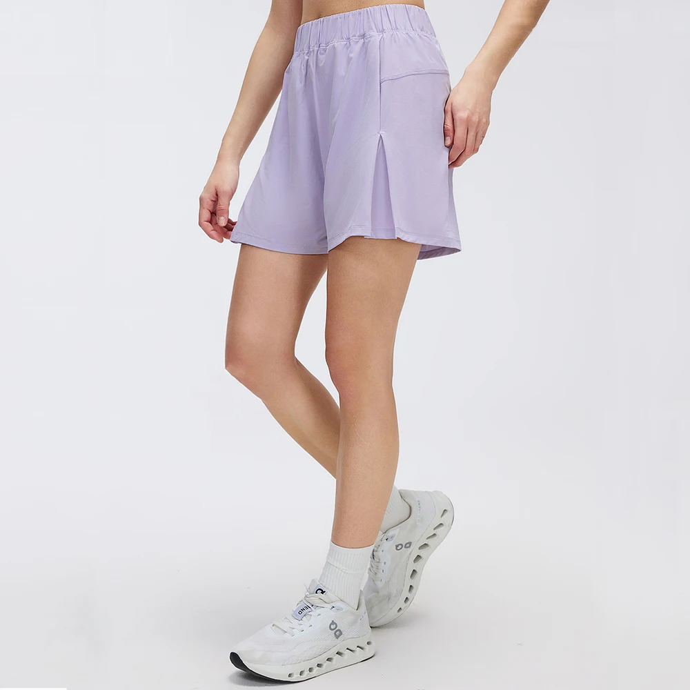 

Женские быстросохнущие шорты для бега с высокой талией, летние дышащие шорты для спортзала и йоги с карманом, женские шорты для тренировок с высокой талией