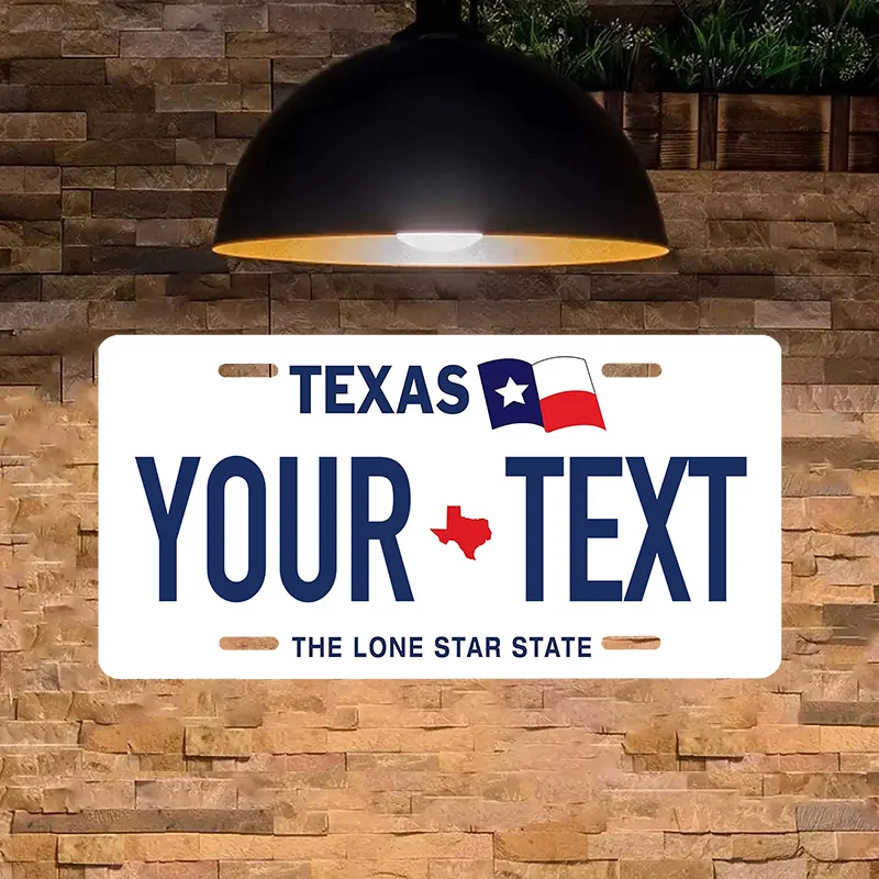 1pc, American TEXAS Custom Aluminum Logo Vintage Metal plate- perfect for homes, cafes, restaurants, bars and wall decorations -