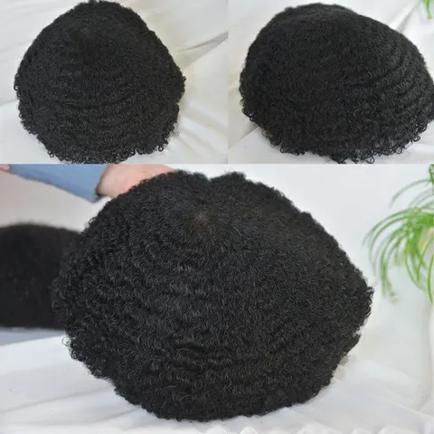 Мужской парик Eseewigs Q6 360 Wave афро-кудрявый из индийских волос