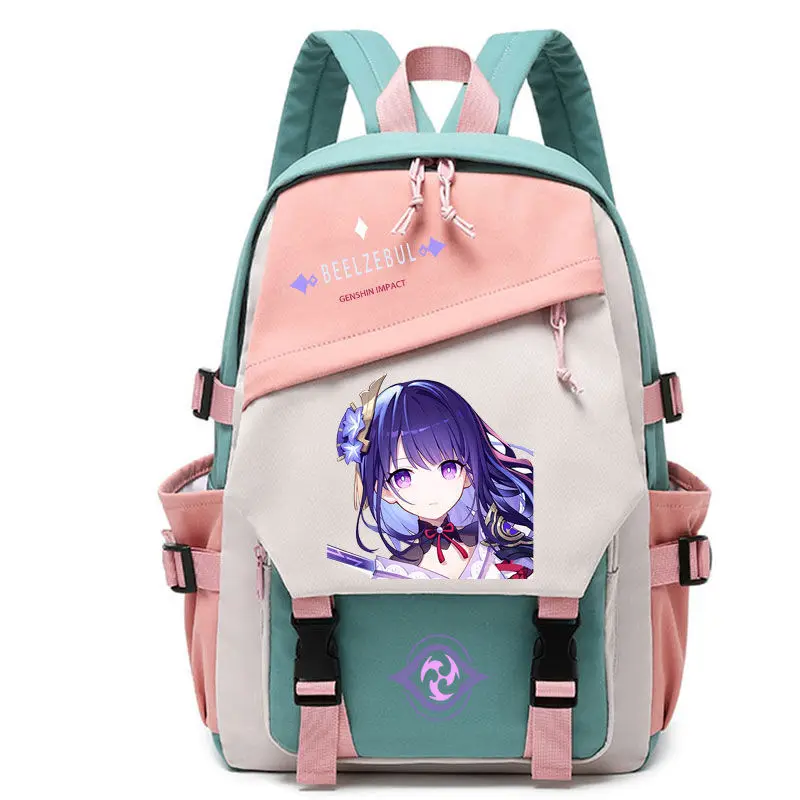 Genshin Impact Maple Leaf Wan Ye Zhong Li Collaboration Anime Backpack For BoysGirls Middle And Elementary School Students Anime