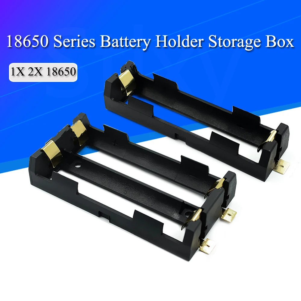 1x 2x 18650 Series Batteries Holder Box Storage Case Container With Bronze Pins Drop Ship