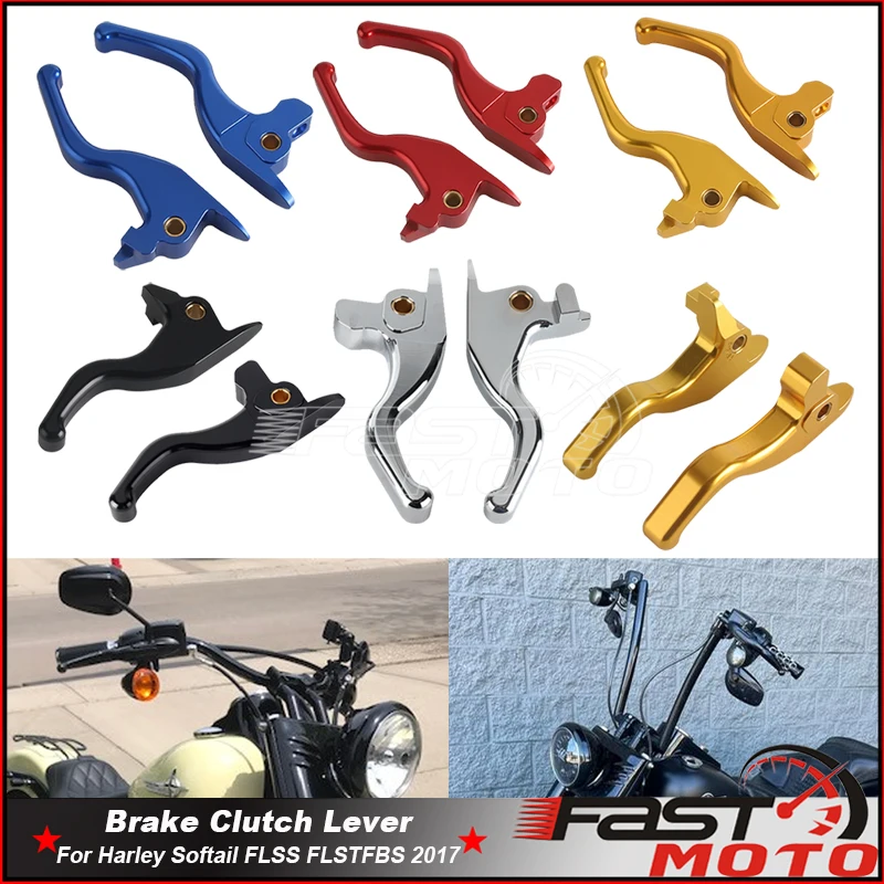 

3&2 Finger Front Brake Levers Clutch Lever For Harley Softail Fat Boy S FLSTFBS 2017 Slim S FLSS Motorcycle Handle Control Lever