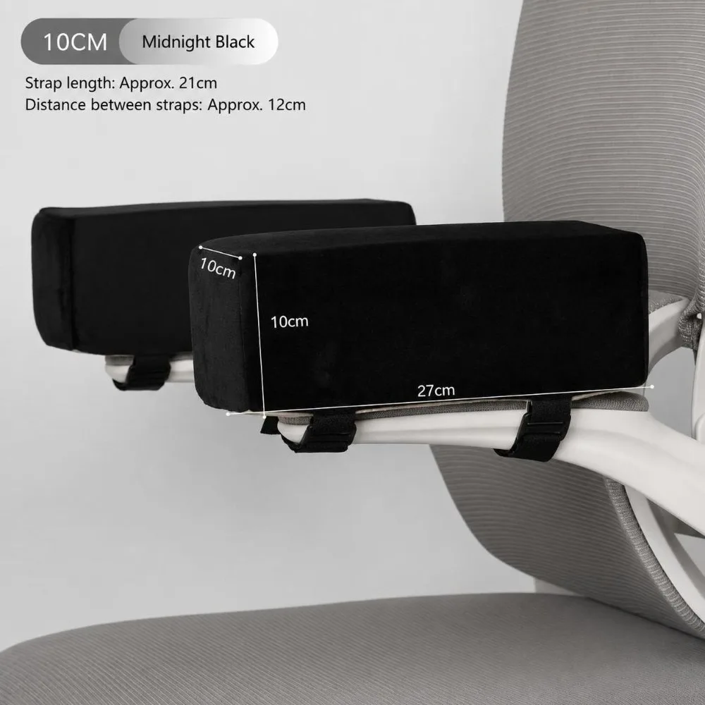 Sponge Foam Chair Armrest Pad Thick Cushion Curve Design Elbow Support Cushion Fasten Strap Adjustable Belt