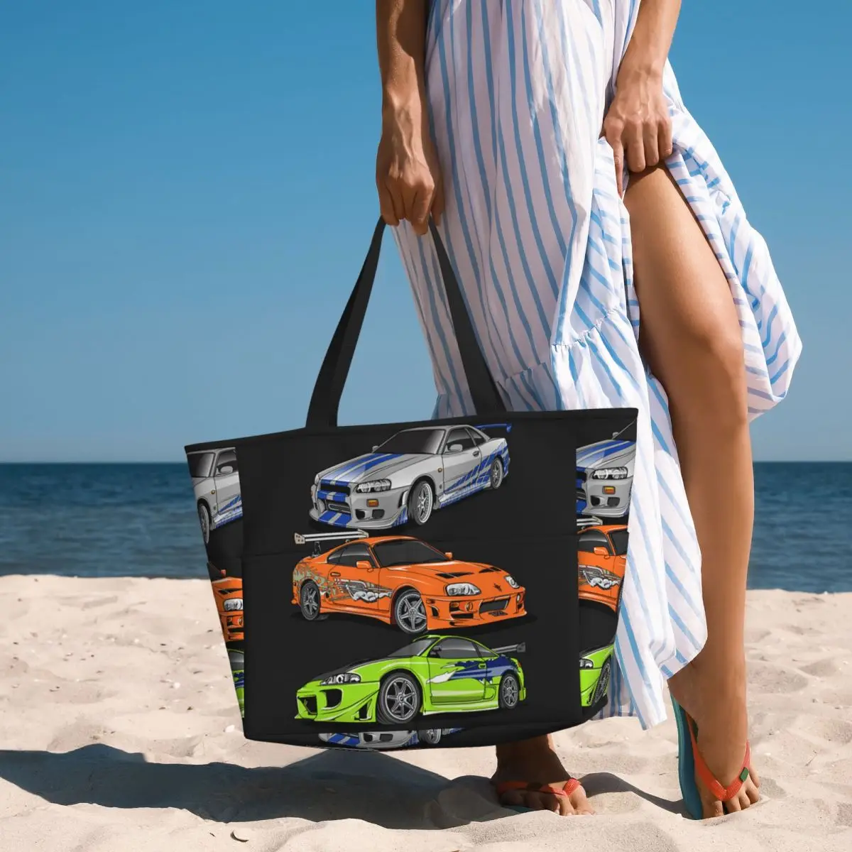 Movie Fast And Furious Brian O'connor Beach Tote Bag Sport Gym Yoga Duffle Large Tote Bag Women Travel Bag Fitness bag