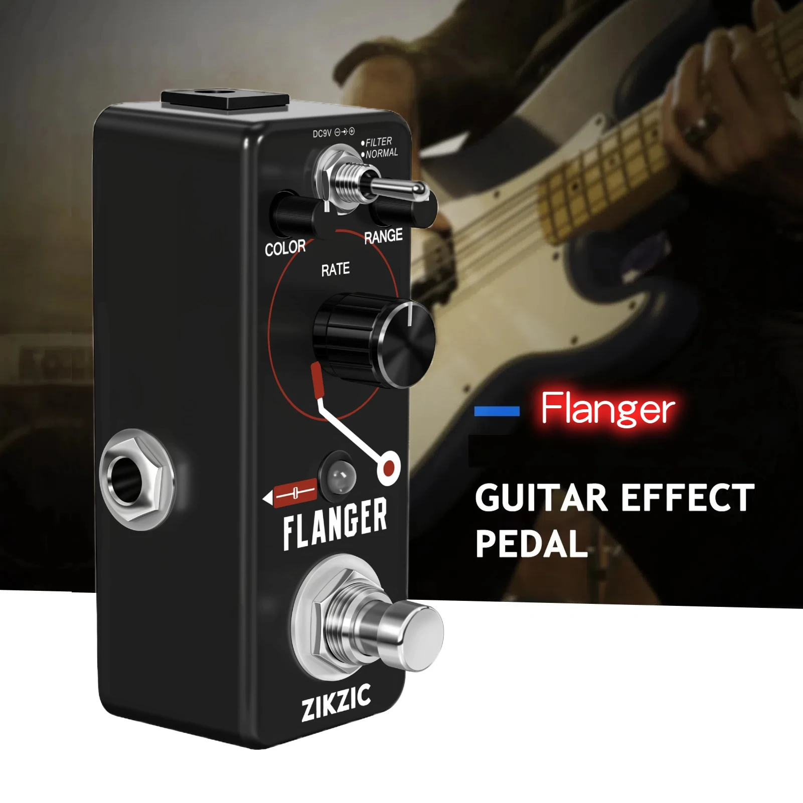 ZIKZIC Pedal Flanger gitar Pedal efek Vintage Ultimate Pedal efek Fliter Analog Bass efector True Bypass BF-3 dijual kembali ke sekolah