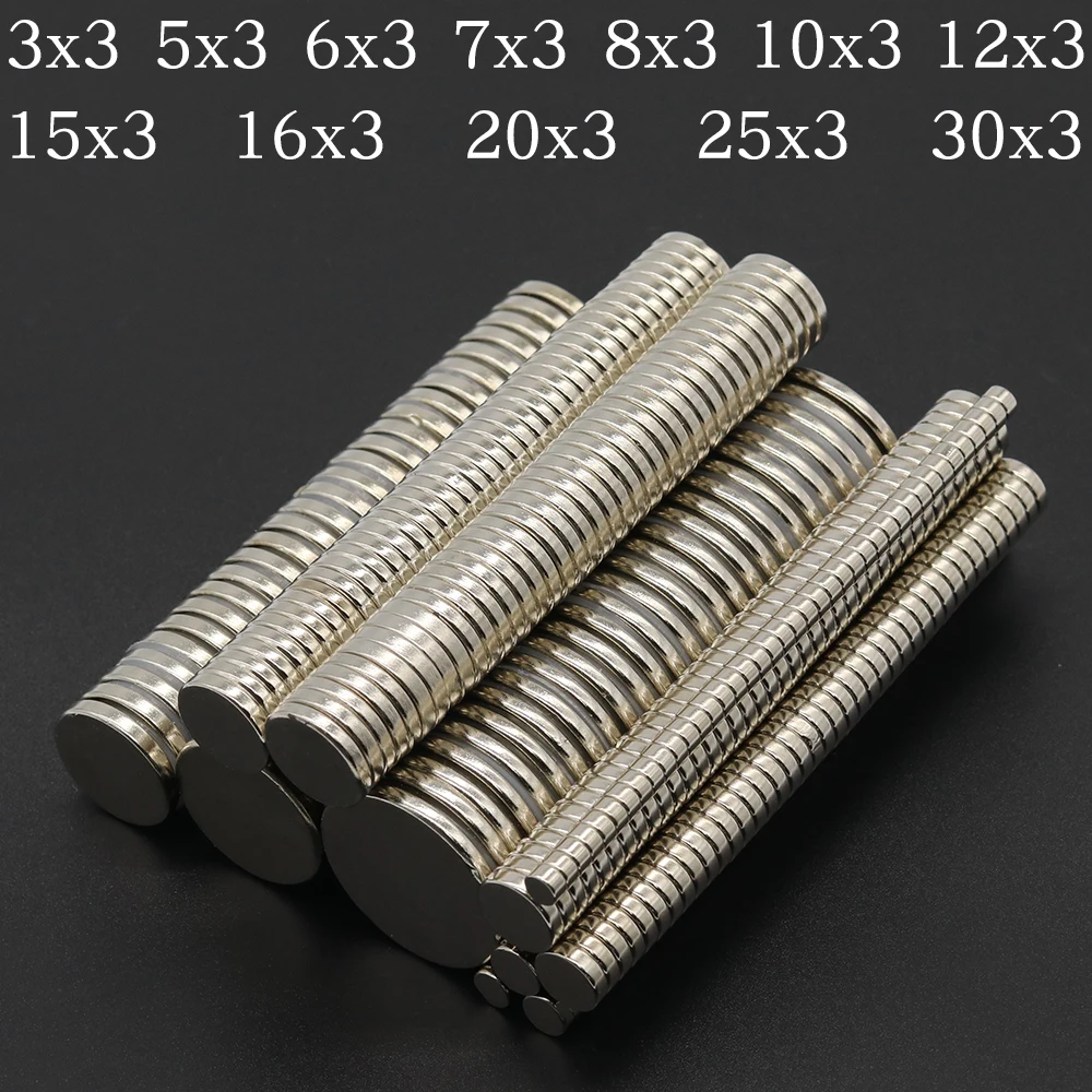 Super PowerfuI Round Neodymium Magnets NdFeB Permanent Strong Magnetic imanes Multi‑Use Refrigerator Magnets for 5x3 6x3 8x3