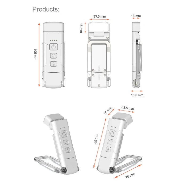 Reading Lights for Books in Bed Portable Clip-on LED USB Rechargeable Lamp Eye-protection in 5 Brightness 30/60min Timer