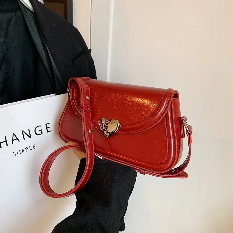 Single Shoulder Bag Female Senior Texture Red Popular Crossbody Bag Fashion Single Shoulder Underarm Una Le Sac D\'épaule Unique