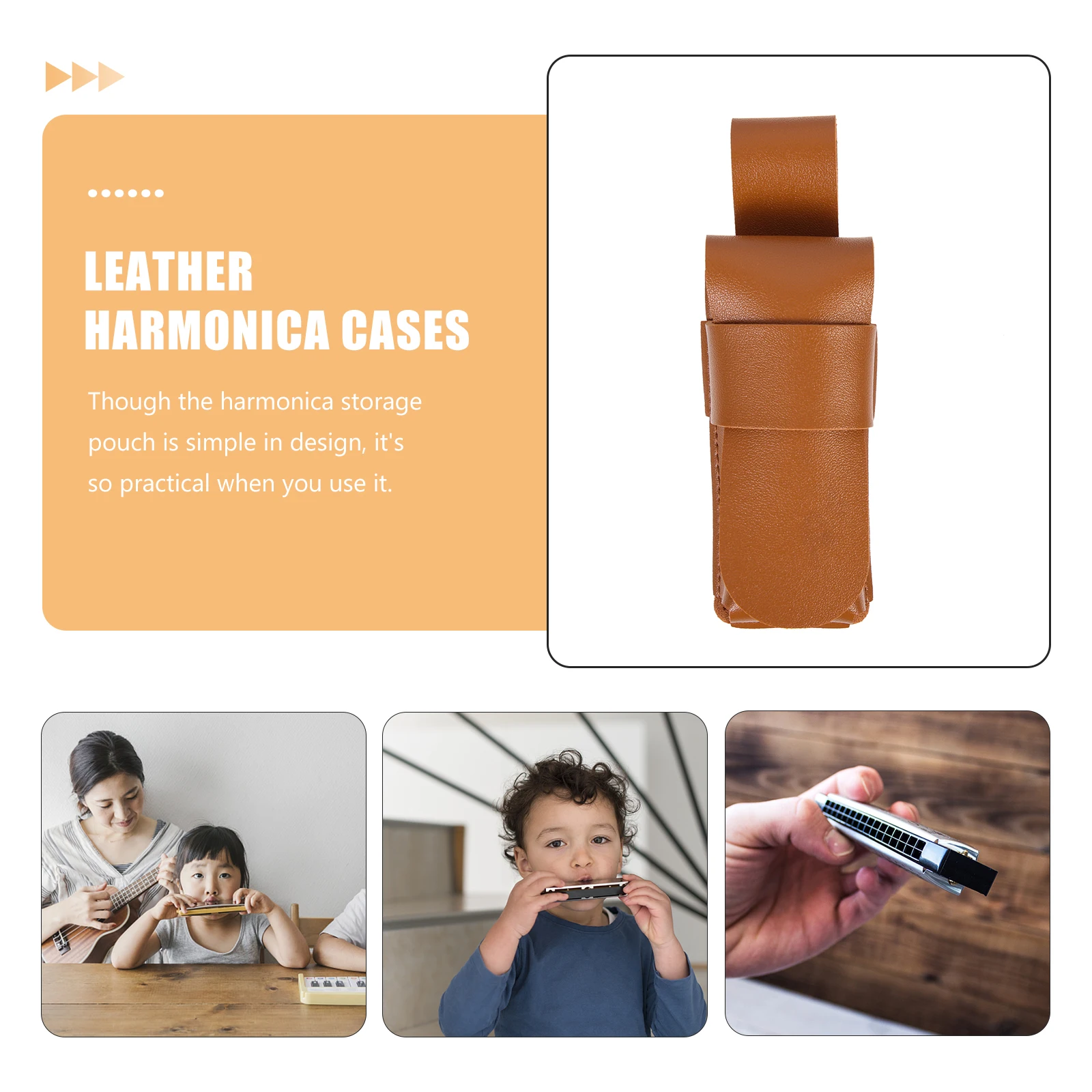 

Harmonica Case Mouth Organ Bag Lightweight Portable Harmonica Storage Pouch Durable Pleather Holder Instrument