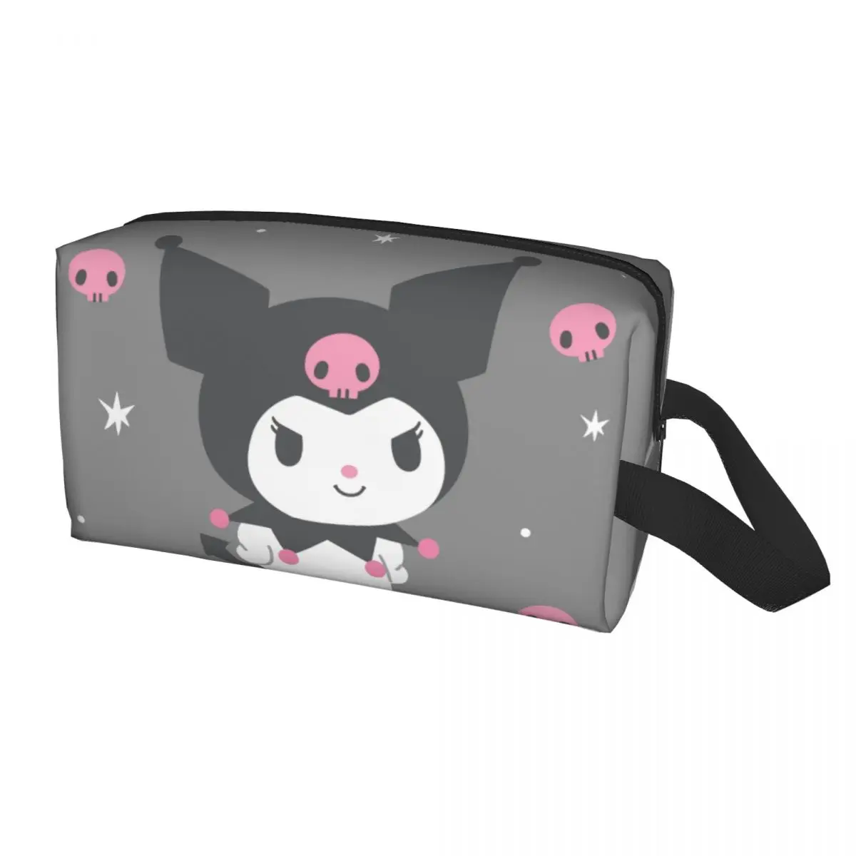 Custom Cartoon Kuromi Skull Cosmetic Bag Women Kawaii Big Capacity Cute Rabbit Anime Makeup Case Beauty Storage Toiletry Bags