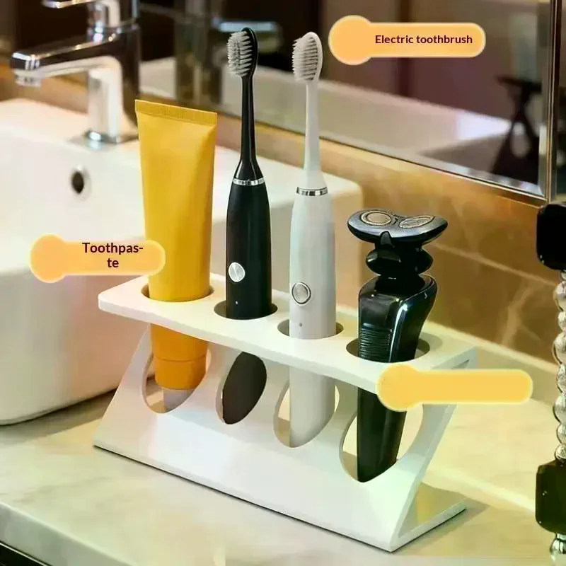 1Pcs Bathroom Tabletop Multifunctional Drain Rack Multipurpose Toothbrush Holder Vanity Desktop Toothbrush Base Support
