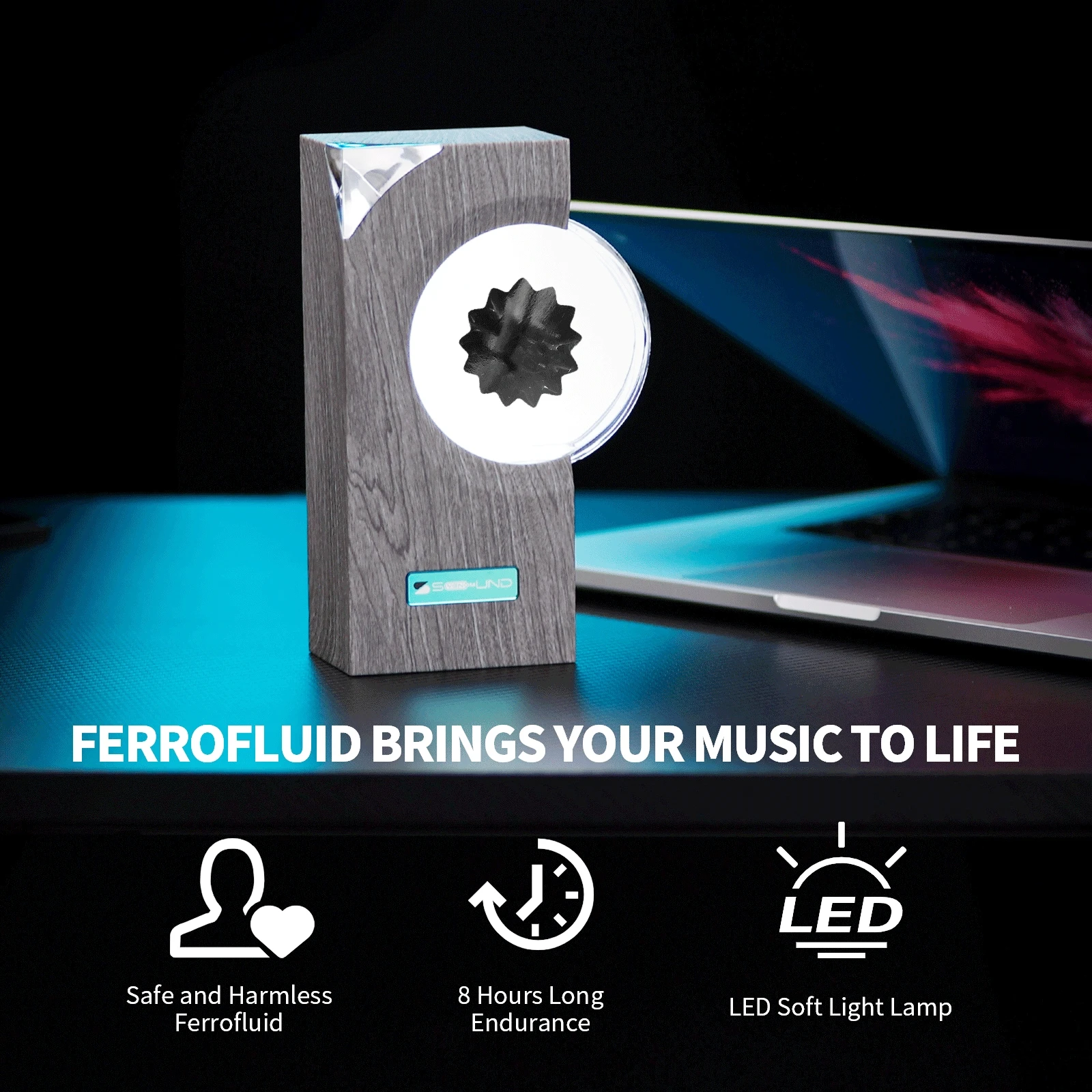 Ferrofluid Speaker Music Mate, Ferrofluid Music Rhythm Visualizer, Dancing Ferrofluid Lamp