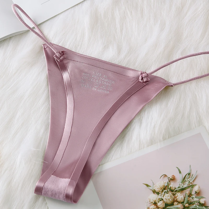 1Pcs Seamless Ice Silk Sexy Sports Fitness Women's Underwear Tanga Panties Female G-string Thongs Woman Intimates BANNIROU