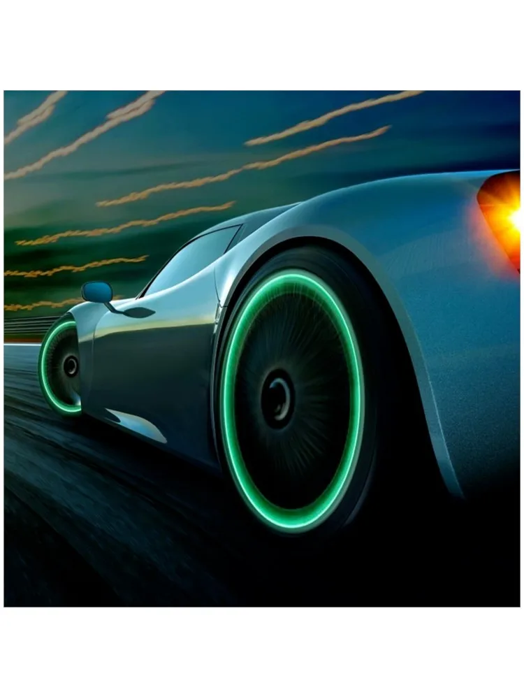 AliExpress NONE Luminous Valve Caps Fluorescent Night Glowing Decor Car Motorcycle Bicycle Wheel Hub Valve Stem Cap Styling Car Accessories