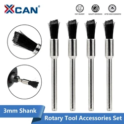 XCAN Nylon Wire Brush 3.0mm Shank Abrasive Polishing Tool Bit for Dremel Rotary Tool Accessories