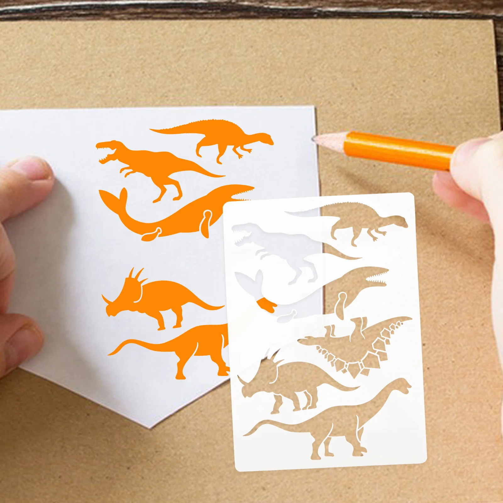 

Dinosaur Hollow Painting Stencil DIY Wall Art Template Reusable Drawing Craft Supplies for Kids and Classroom Painting Stencils