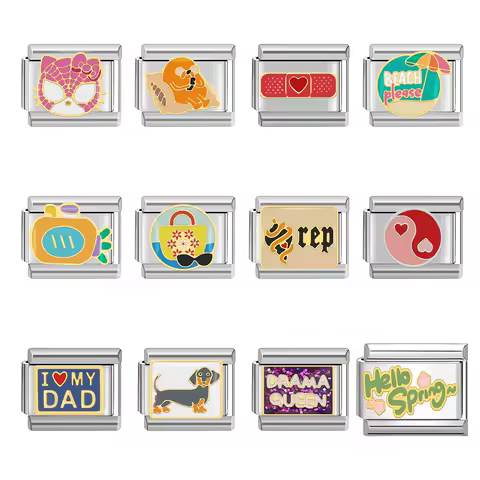 Italian Charm Store Italian Charm Bracelet 9mm Diy TV, Heart, Yin Yang