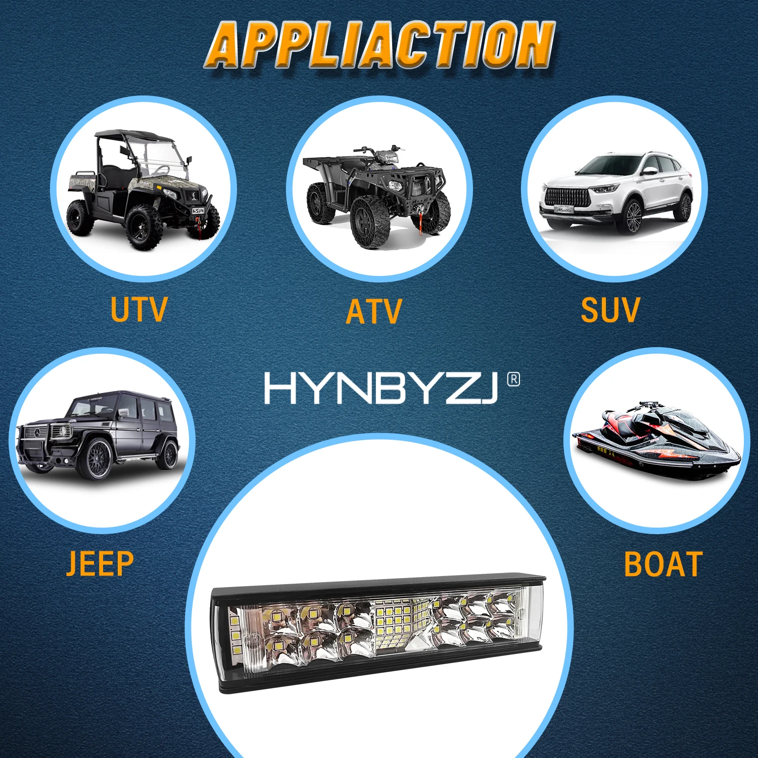 HYNBYZJ 90W 30Led Work Light Bar Headlight Spotlight For Car Motorcycle Truck Boat Tractor ATV SUV Offroad Auto Accessories 12V