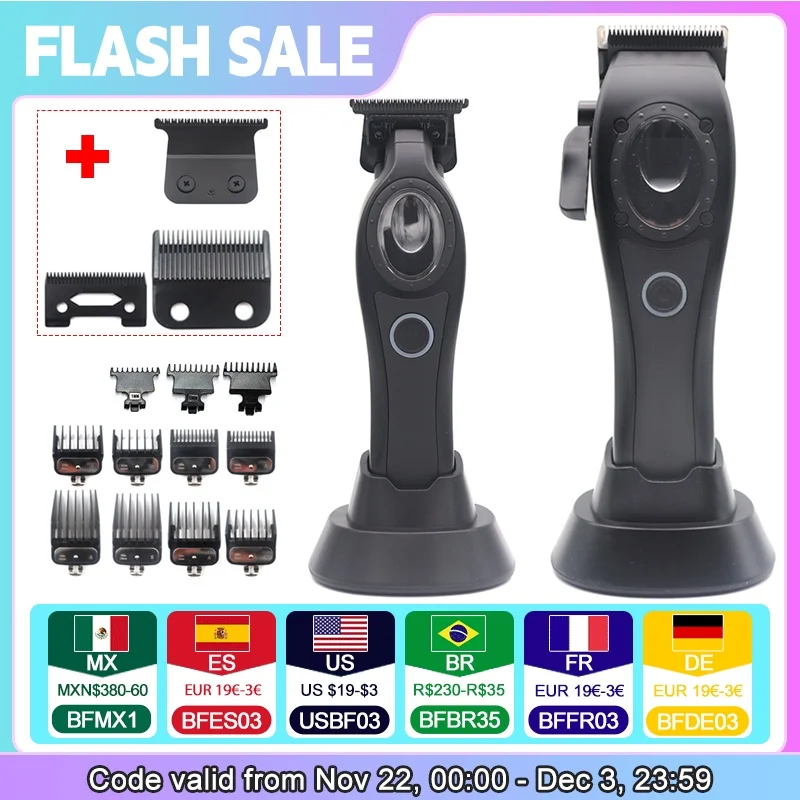 Professional Barber Cutting Machines Kit Base Charger Hair Cutting Machine DLC Blade Hair Trimmer Machine USB Cordless Clipper