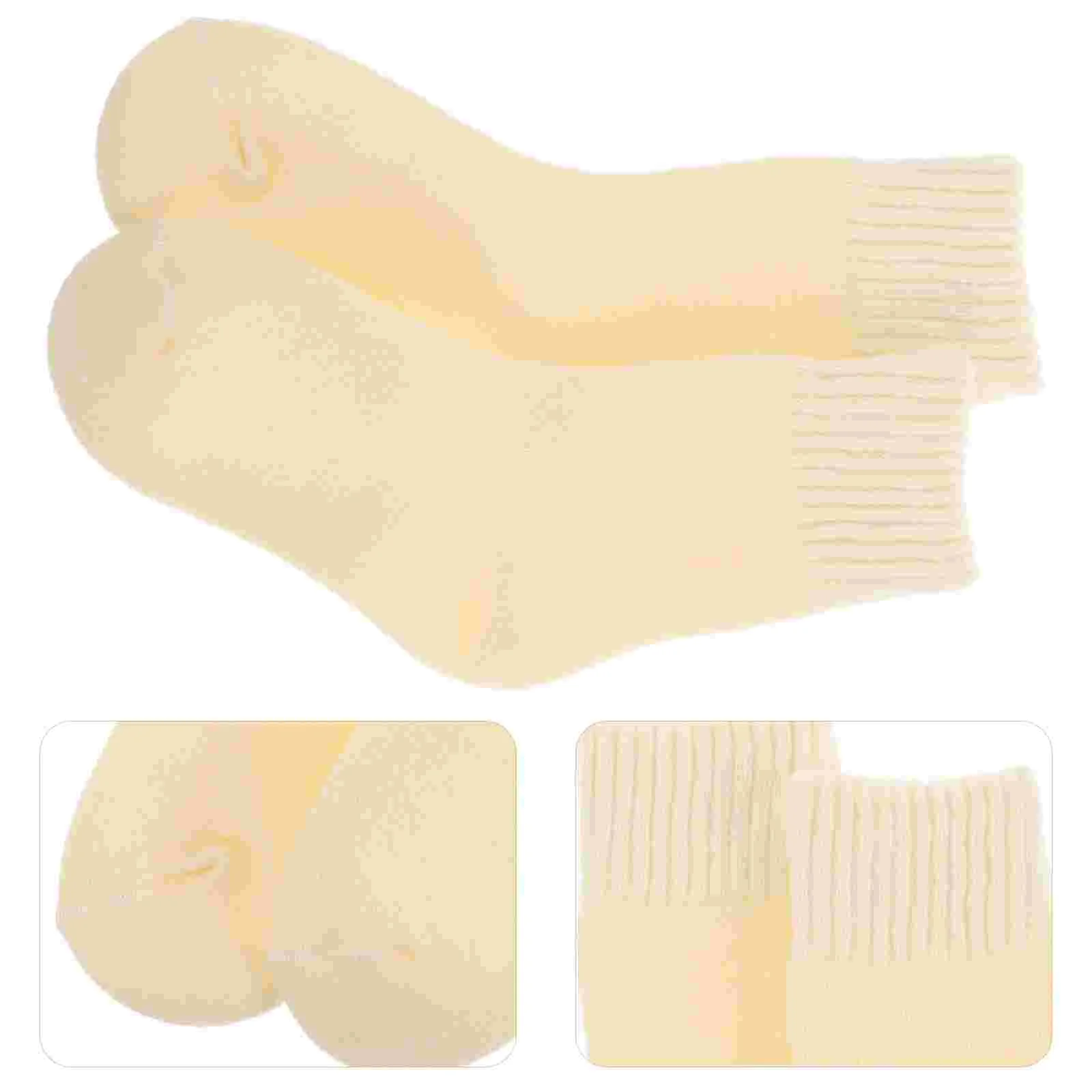 Plush Cashmere Socks Breathable Women Warm Cottagecore Neutral Crew for Cute with Grippers High Fuzzy Fleece Comfy