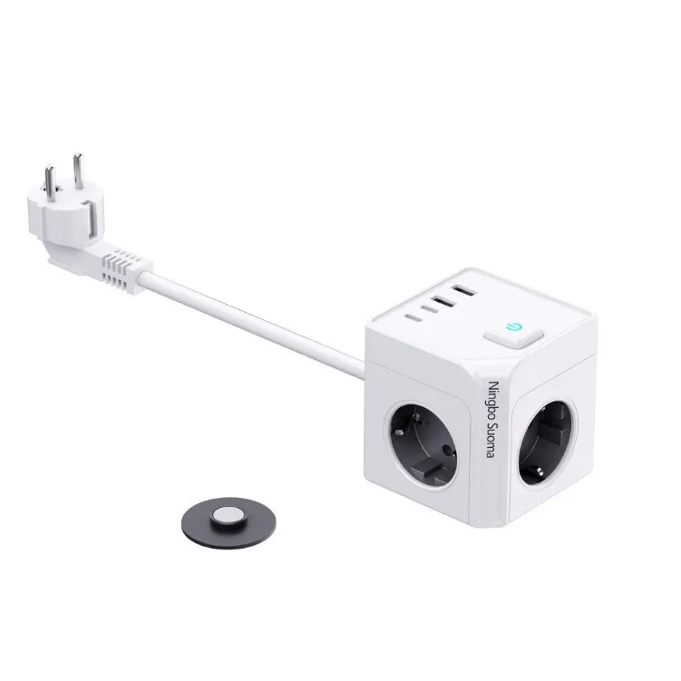 

25 лет, новый высокоценный европейский USB-переключатель, электрическая вилка с несколькими разъемами, магнитная многофункциональная розетка в виде кубика Рубика, 2 выхода, 16 А