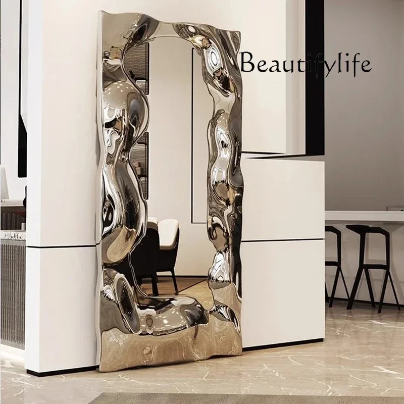 XB SS Electroplating Enigma Mirror Full-length Mirror Living Room Personalized Custom Full-body Mirror Electroplating Fiberglass