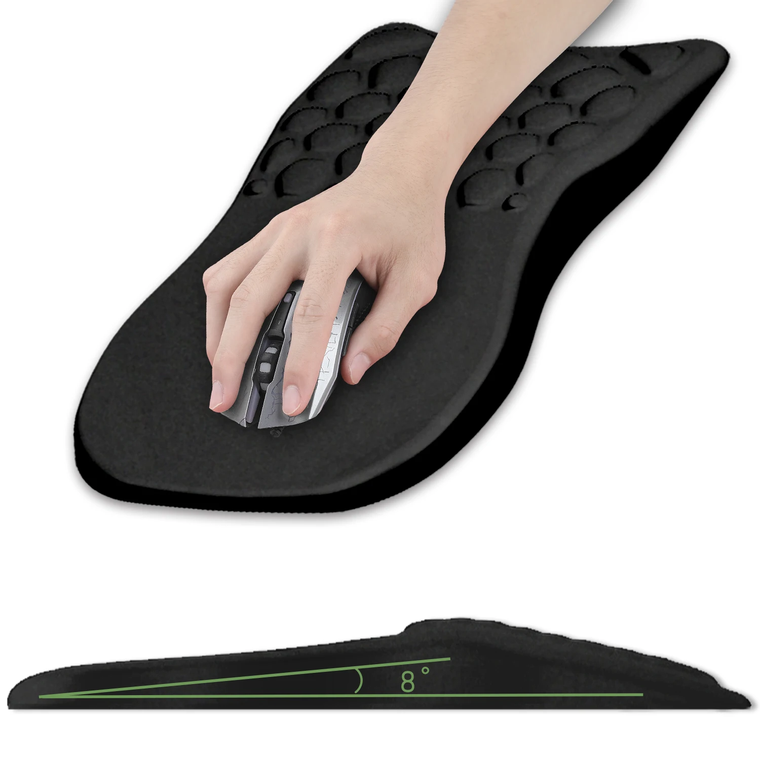 

Black Wrist Rest Mouse Pad Large Ergonomic Mousepad with Wrist Support Memory Foam Massage Gamer Keyboard Mouse Mat Office Mat