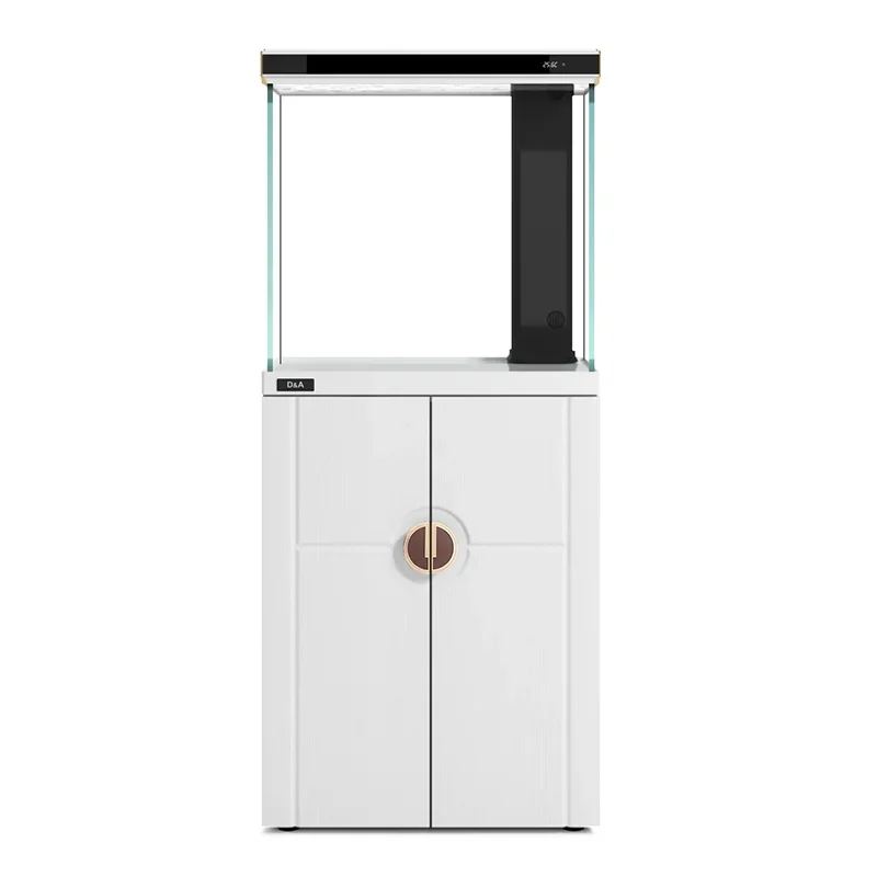 Light Luxury Super White Glass Ecological Fish Tank Living Room Home Landscape TV Cabinet next to 1