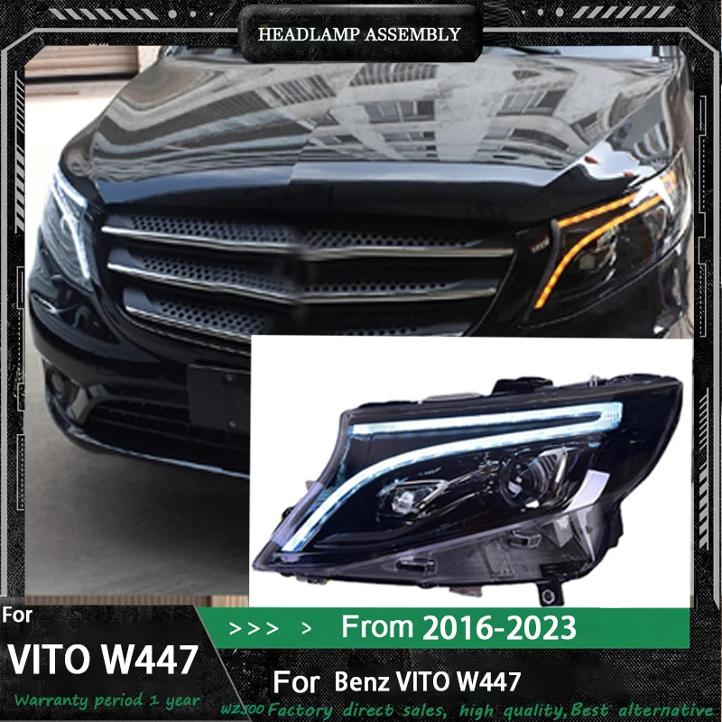 

1 Pair LED Headlight Assembly for Benz VITO W447 2016-2024 Headlights Plug and Play LED DRL Dynamic Turning Front Head Lights