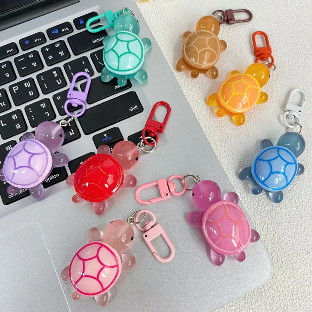 Cartoon Luminous Colored Turtle Pendant Keychain Cute Backpack Hangings Decoration Internet Celebrities Jewelry Gifts for Friend