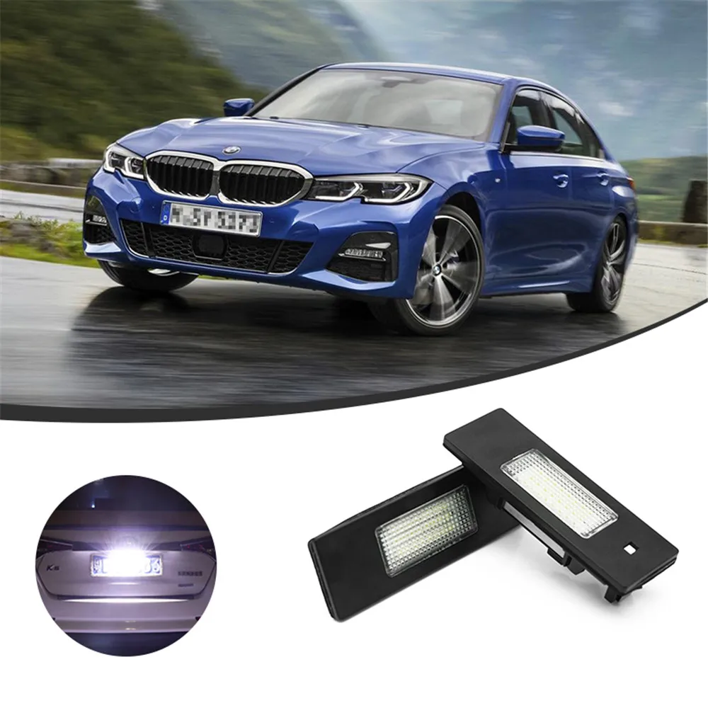 

2Pcs LED License Number Plate Light No Error 24SMD Car Lamps For BMW 1 Series E81 E87 E87N F20 F21 Car Light Source